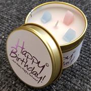 Happy Birthday Lily Flame Candle Tin