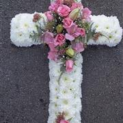 Pink and White Based Cross