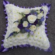 Purple and White Cushion