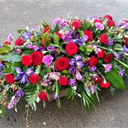 Purple and Red Casket Spray