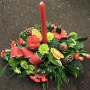 Florist choice Christmas Arrangement With Candle