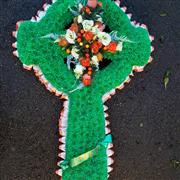 Green, White and Gold Celtic Cross