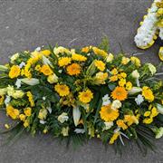 Yellow Casket Spray Seasonal Flowers