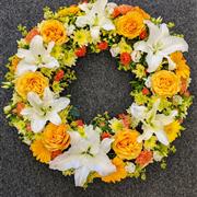 Orange, Yellow and White Wreath