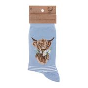 Ladies &#39;Daisy Coo&#39; Highland Cow socks