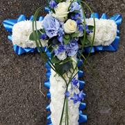 Based Cross Tribute | Traditional Funeral Cross Flowers